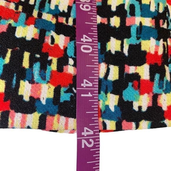 Black Label by Evan Picone A Line Multicolor Geo Print Dress with Cap Sleeves Sz - Picture 13 of 13